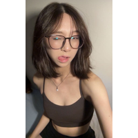 Asian with glasses on b