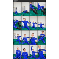 Blue latex girl