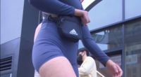 Cheeky Blonde Tight Shorts And Cameltoe