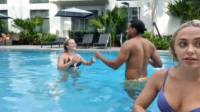 ellenvy by the pool with melina